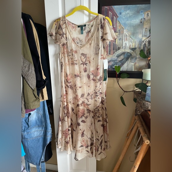 Lauren by Ralph Lauren flowing feminine dress with slip underdress - Picture 1 of 2